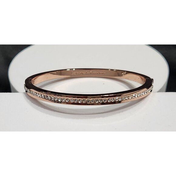Kate Spade New York Pave Rose Gold Hinge Bangle Bracelet - Picture 1 of 6